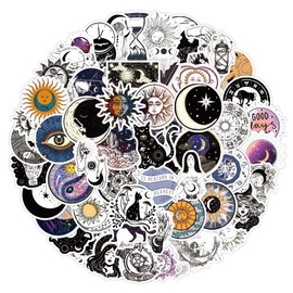 CAREOR 62Pcs Astrology Stickers, Vinyl Waterproof Cute Graffiti Astrology Stickers for Teens Office Workers Crafts Gifts Laptop Bottles Envelopes Snowboard