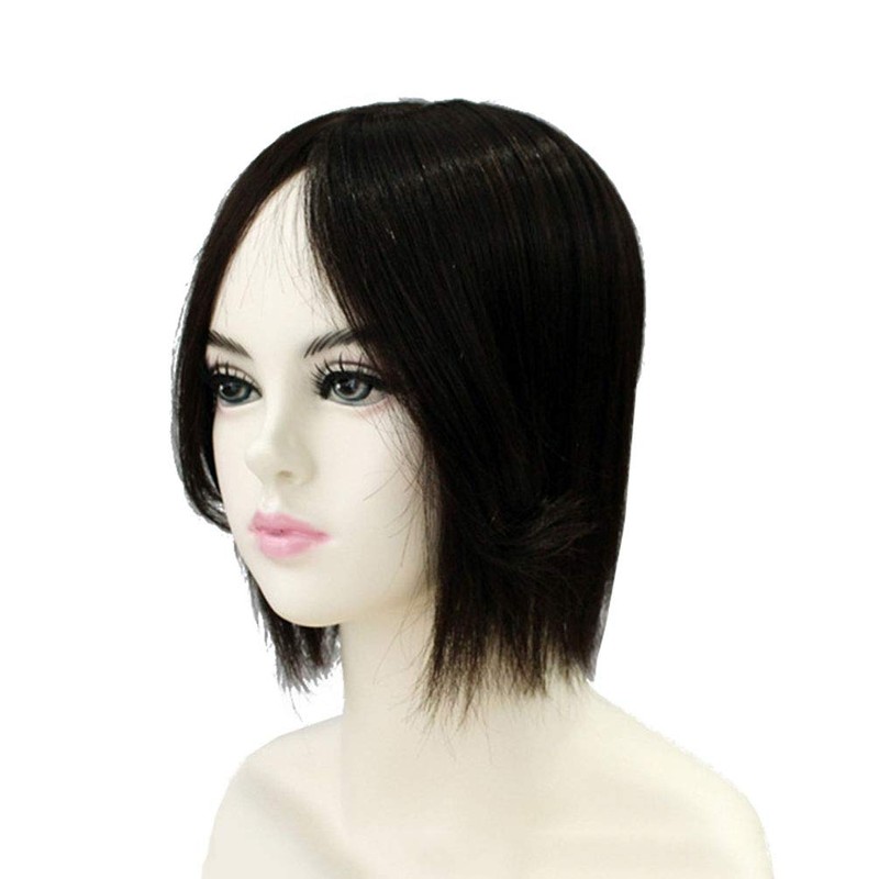Human Hair Crown Wiglet Replacement Smart 10x8cm Topper Piece Side