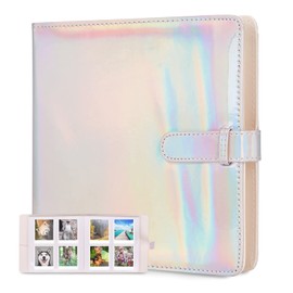 Leebotree Photo Album Compatible with Instax Mini/Square Film, Space for 256 Photos in Pockets, Compatible with Mini 11 / Liplay, Square SQ 6 SQ10 SQ20 SP-3 Film (Magic Silver)