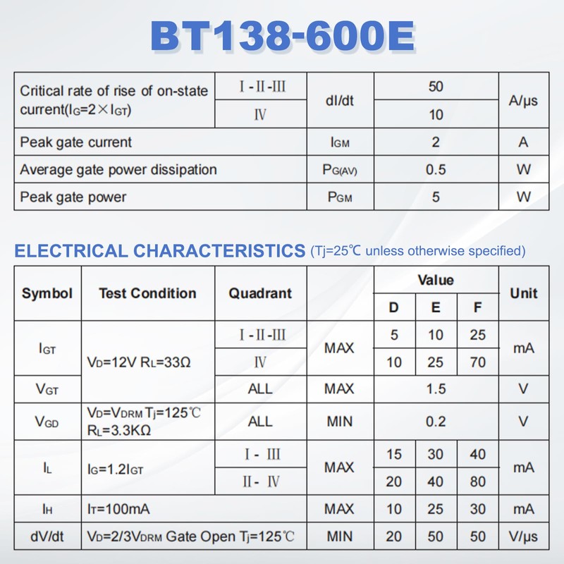 sourcing map 20 Pcs Bidirectional Thyristor BT138-600E TO-220 600V 12A