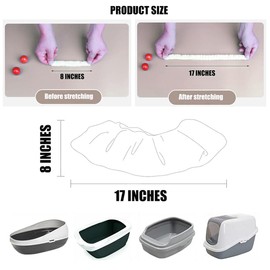 Ouliget Disposable Small Animal Litter Box Liners with Elastic,Portable Pet Waste Litter Box Tidy Bags,Universal Toilet Film Rabbit Cage Liner,100Pieces,17x8Inches