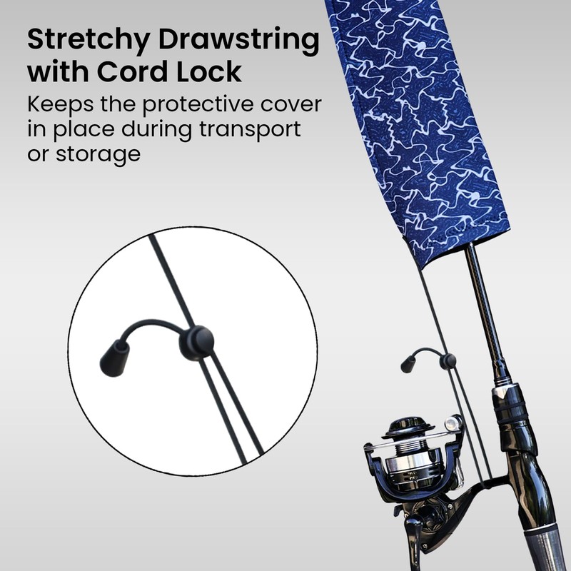 Pristis Fishing Rod Sleeve, Premium Neoprene Storage Cover Bag, 60''