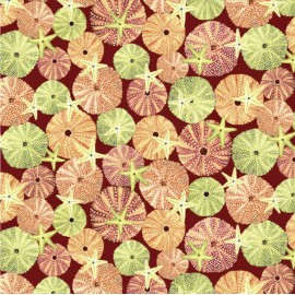 Studio E Deep Blue Sea Urchins Red Fabric By The Yard