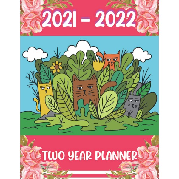 2021-2022 Two Year Planner: Stickers and Accessories Agenda Schedule -