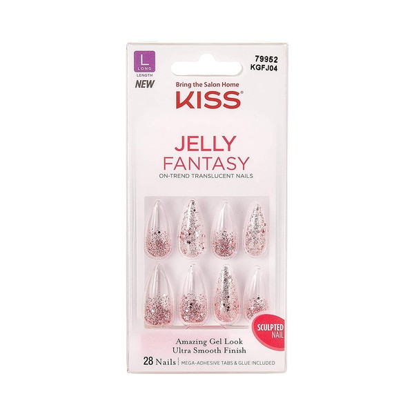 KISS Jelly Fantasy Translucent Nails Amazing Gel Look Ultra Smooth Finish Sculpted Nail - KGFJ04