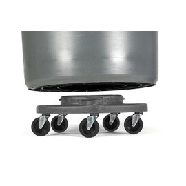 Trash Can Dolly Heavy-Duty | 5 Casters | 460 Lb Capacity | 18" Gray