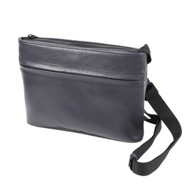 Boosters Shoulder Bag, Genuine Leather, NP Leather, Thin Leather Sacoche, Shoulder Bag, Boosters, navy