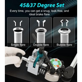 Professional Brake Flaring Tool Kit for 45 & 37 Degree, Bubble, Double Flares, Brake Line and Tubing Flaring Tool, Brake Flaring Tool for 5/16”, 1/4", 3/16", 3/8", Brake Repair Brake Flaring Tools