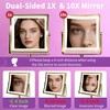 MIROAMZ Wall Mounted Lighted Makeup Mirror 1X/10X Square Brushed Gold