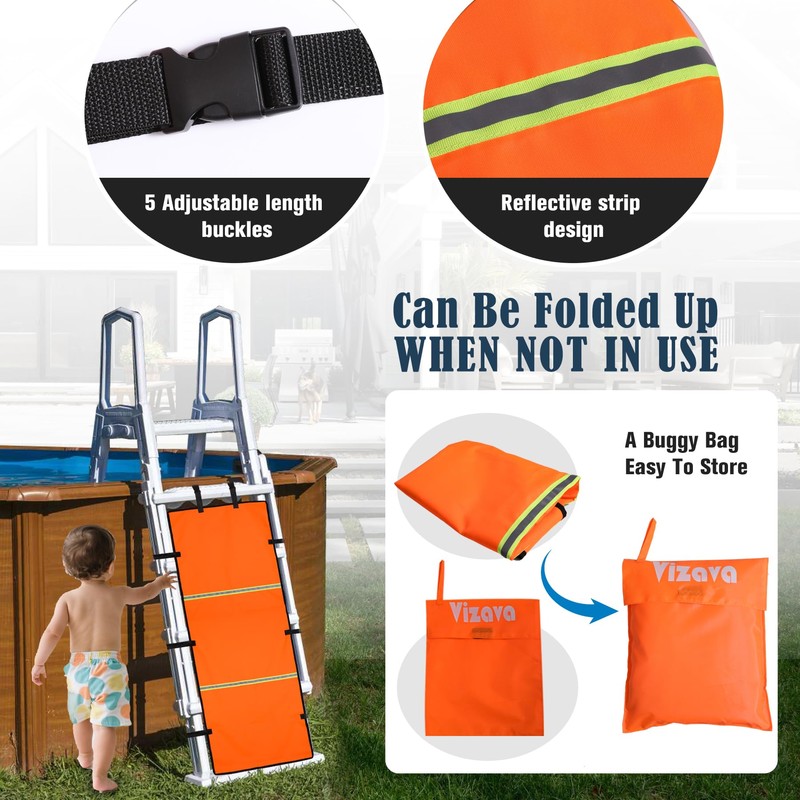 Safety Pool Ladder Guard for Kids,19.7 X 49.2in Pool Ladder