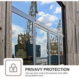 Reflective Window Film Privacy One Way,Heat Control Sun Blocking Window Covering Anti-UV Glass Tint Static Mirror Films Non-Adhesive for Home Residential Office 23.6 Inch x 6.5 Feet Silver