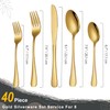 Runfly 40-Piece Gold Flatware Set, Stainless Steel Cutlery Set for