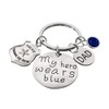 Police Charm Keychain, My Hero Wears Blue Key Chain, Police