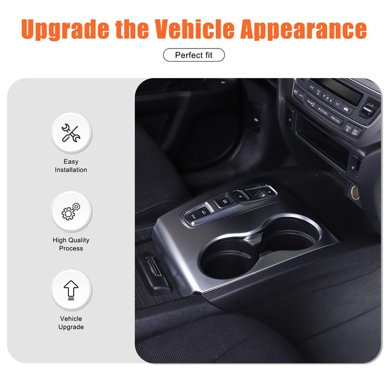 Heutamo Center Console Gear Shift Panel Cup Holder Cover Trim