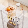 Acrylic Utility Rolling Cart,3-Tier Acrylic Bar Cart with Pulling Handle