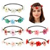 Cinaci 6 Pack Handmade Adjustable Rose Flower Wreath Headbands Crown