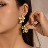 2 Pairs Gold Flower Earrings, Flower Earrings, Flower Earrings for