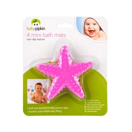 Non Slip Baby Bath Mats With Suction Pads Pack Of 16 Mini Child Safety Anti Slip Shower Mats Flower, Star, Foot, Star Fish (Star Fish)