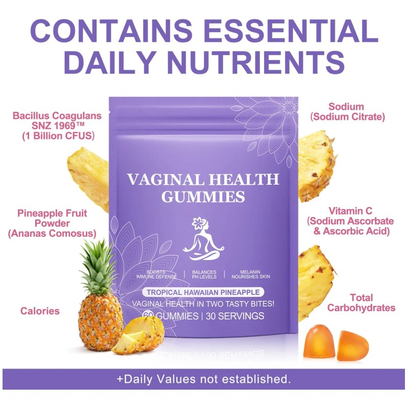 Gomitas Probióticas Vaginales Mxczbsm Con Sabor A Piña, 120