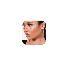 MOEEIJEW Punk Nose Chain for Women Face Chain with Arrow Cosplay Party Gothic Jewelry (Silver)