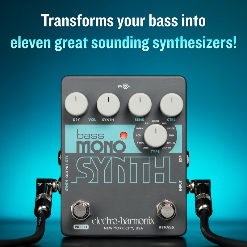 Electro-Harmonix Bass Mono Synth Bass Synthesizer Pedal