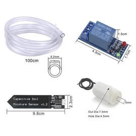 WayinTop Automatische Bewässerung DIY Kit Bewässerungssystem mit Tutorial, Bodenfeuchtesensor + 1 Kanal 5 V Relais Modul + Mini Wasserpumpe + 1M PVC Schlauch für Arduino