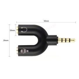 3.5mm Stereo Splitter Audio to Mic Headset Jack Plug Y Adapter with Separate Headphone/Microphone Plugs