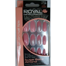 Royal 24 glue on Nail Tips - Almond Shape (Sugar Babe Almond)