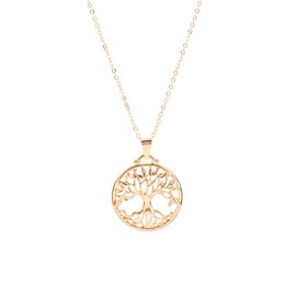 Collar de Árbol de la Vida en Chapa de Oro 22K Collares para mujer de moda