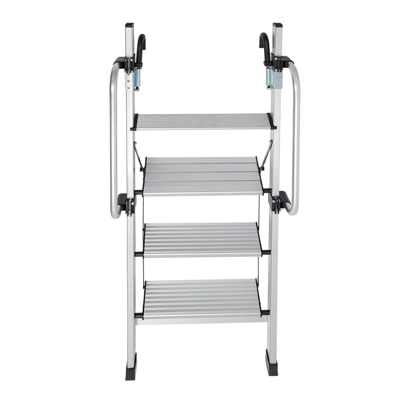 Dodoam 4-Step Aluminum Loft Ladder - 330lb Capacity, 5 Adjustable
