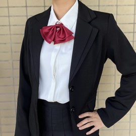 Silk Women Casual Bow Tie, Pre-Tied Japanese kawaii School Girl Uniform Anime Bowtie For Lolita Floppy Necktie FWBT-1 (Apple Green - St. Patrick's Day)