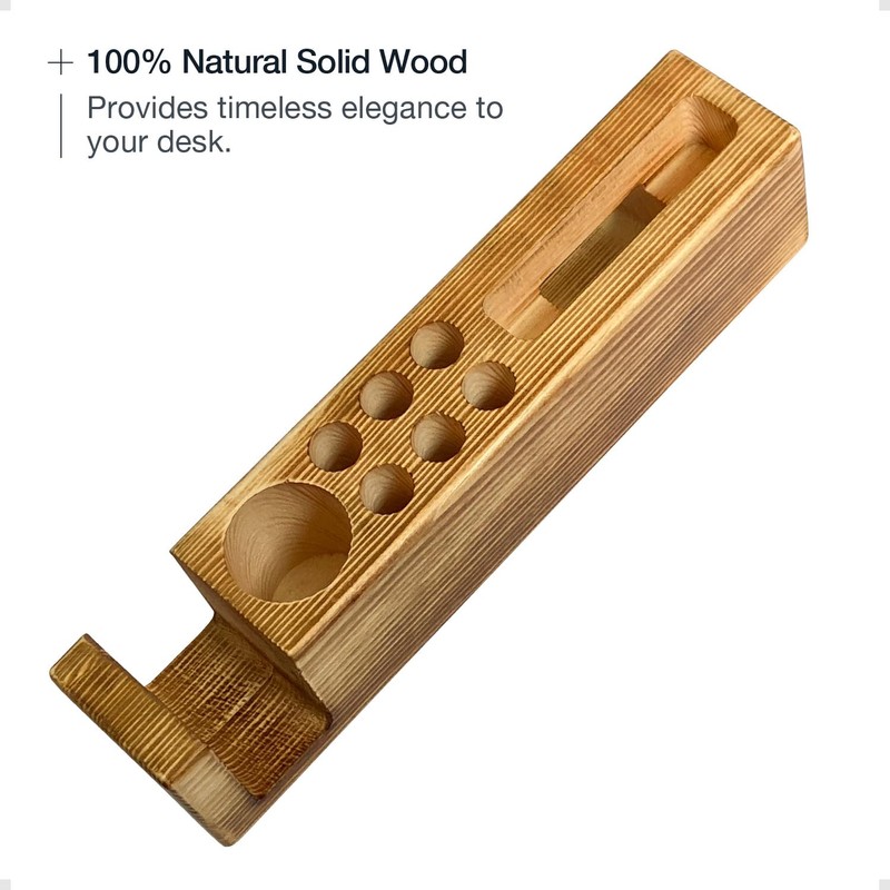 Hoffengwell Wood Pen Holder for Desk | Docking Station |Desk