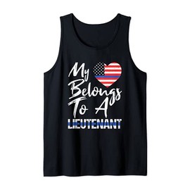 My Heart Belongs To A Lieutenant Police Wife Cop Family Tank Top