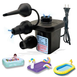 Portable Electric Air Mattress Pump, Quick-Fill Inflator/Deflator with 3 Nozzles Air Pump for Inflating air mattresses, Sofas, Pool Toys