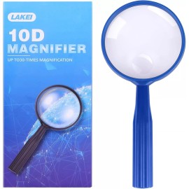 No Brand Magnifying Glass,10X 30X Handheld Reading Magnifying Glass， 75mm Shatter Resis..