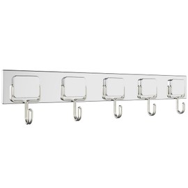 ZDDGNN Magnetic Hook with 5 Hooks for Kitchen, Living Room, Garage, Office, Camping etc. Multifunctional Magnetic Hooks (Silver)