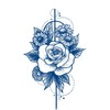 3 Blätter Temporäres Rose Tattoo Blumen Semi-Permanentes Tattoo Rosen Tattoo