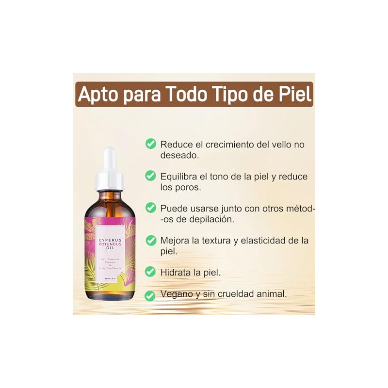Cyperus Rotundus Oil, Aceite Natural de Cyperus Rotundus para Depilación