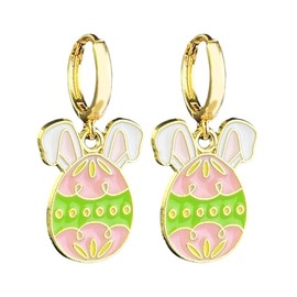 Easter Enamel Small Drop Earrings Easter Accessories Ladies Easter Party Jewelry Gifts - Bunny Ear Easter Egg B