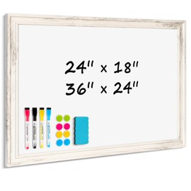 DOLLAR BOSS Magnetic Whiteboard, 24" x 18" Vintage White