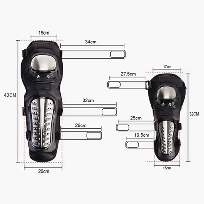 Par De Rodilleras Y Coderas Motociclista Proteccin Metalica