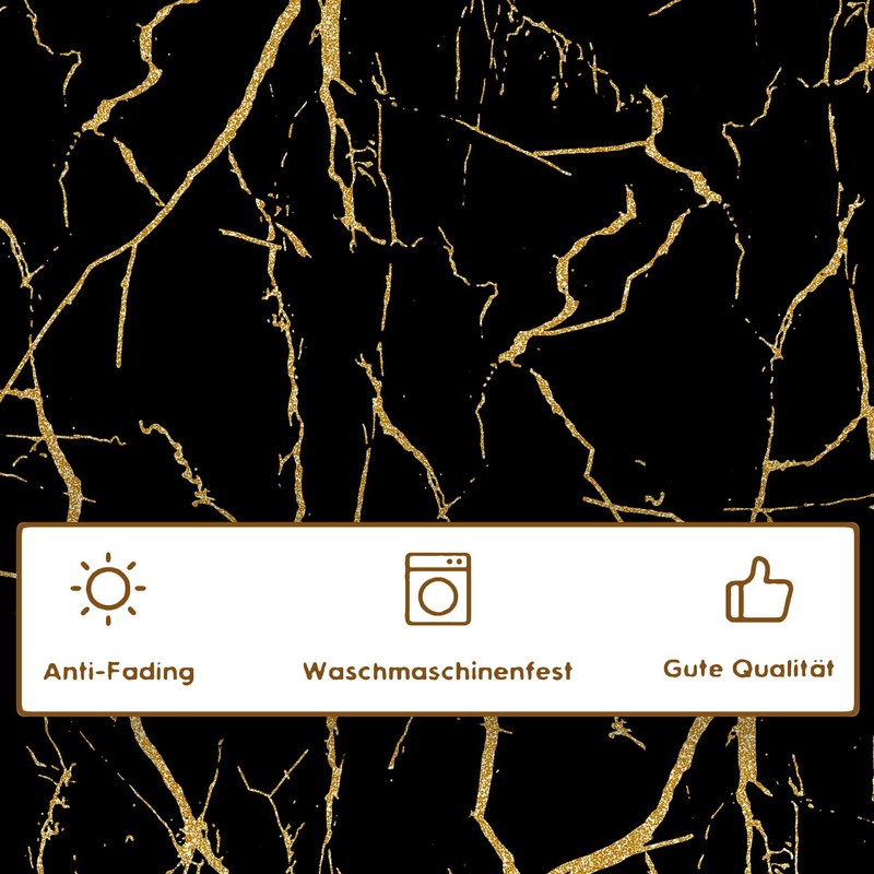 Tablecloth Black and Gold Middle Runner Modern Tablecloths with Marble