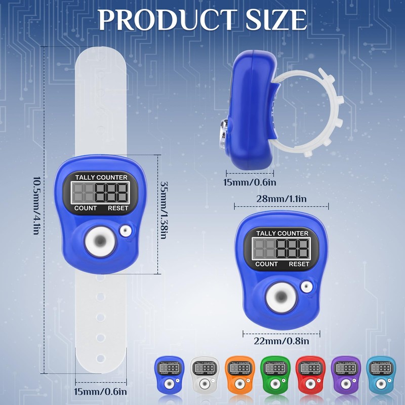 CHGANG 7 Pack Electronic Finger Tally Counter,5 Digit LCD Electronic
