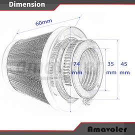 amavoler 35mm Air Filter Replacement Parts Fits For 50cc-125cc CRF50 CRF70 CRF90 XR50 XR70 XR90,Kawasaki Honda Suziki Yamaha Etc. (Black)