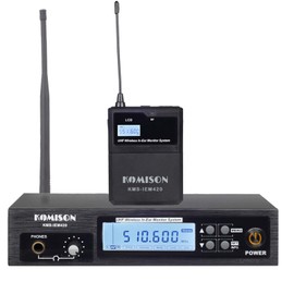 KOMISON Mono Wireless in Ear Monitor System, IEM System, UHF Professional Transmitter and Beltpack Receiver with Earphone,for Guitar,DJ,Studio,Live Performance 164Ft
