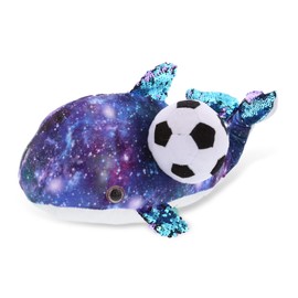 DolliBu Space Whale Stuffed Animal with Soccer Ball Plush - Soft Huggable Whale, Adorable Playtime Whale Plush Toy, Cute Ocean Life Gift for Kids and Adults - 13 Inch