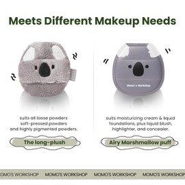 MoMo's Workshop 2pcs Powder Puff, Makeup Sponge for Loose Powder, Ultra Soft Face Powder Puff with Cute Shape, Easy to Clean, for Powder Cosmetics