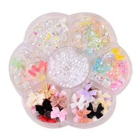 HappyHome Nail Parts, Ribbon, 3D Nail Parts, Large Set, 3D Nail Art, Nail Decoration (04)