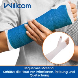 Willcom Wrist Thumb Splint Stockinette, Pack of 10 Comfortable Arm Socks, Skin Liner Protective Tube Scarves, Soft Wraps for Pre-Wrap Cover, Use Casting, Hands, Joints, Plaster, Stockinette