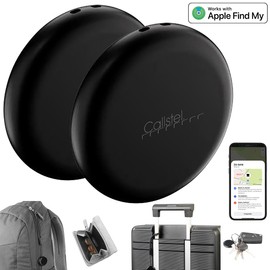 Callstel Schlüsselfinder: 2er-Set Mini-Schlüssel-/Gegenstandsfinder, AirTag-komp., MFi, schwarz (Schlüsselfinder, Bluetooth, Anti-Lost-Schlüsselfinder, GPS Tracker)